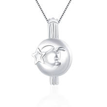 Cluci 925 pingente de prata esterlina, pingente em formato de lua estrela, gaiola para colar feminino com pingente de pérola 925 localizador em prata sc100sb 2024 - compre barato