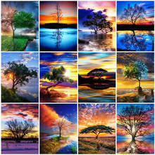 Evershine Diamond Embroidery Sunset Full Square Round Diamond Painting Tree Cross Stitch Landscape Mosaic Kits Home Decor 2024 - buy cheap