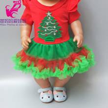 Doll Dress 43cm  Reborn Baby Doll Christmas Dress with Hairband for 18 Inch  Doll Christmas Dress 2024 - buy cheap