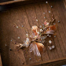 Folhas de noivas de cristal europeu barrettes tiaras nupcial de cabelo macio acessório de cabelo de casamento 2024 - compre barato