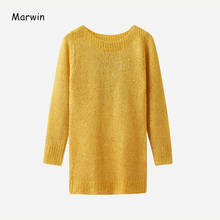 Marwin 2020, Новое поступление, круглый вырез, свободные, толстые, уличные, стильные, леопардовые свитера, теплые, мягкие, женские, высокое качество, зимние длинные свитера 2024 - купить недорого