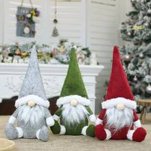 Sombrero LARGO DE Feliz Navidad de Año Nuevo, muñeco de peluche sueco de Papá Noel, adornos hechos a mano de elfo Tomte, juguete, decoración de fiesta en casa y Navidad 2024 - compra barato