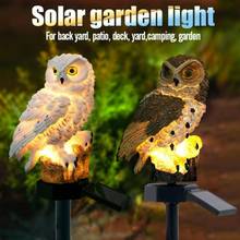 Luminária led solar, para ambientes externos, jardim, quintal, pássaros, formato animal, lâmpada solar, papagaio, coruja, gramado, decoração de paisagem, luz de ornamento 2024 - compre barato