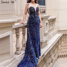 Serene Hill Dubai Luxury Sequins Sparkle Sexy Evening Dress 2020 Sweetheart A-Line With Train Formal Party Gown CLA70273 2024 - buy cheap