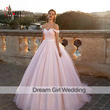 New Pink Strapless Wedding Dresses Sleeveless Sweatheart Neckline Lace Appliques A-Line Bridal Dresses Robe De Mariee 2024 - buy cheap