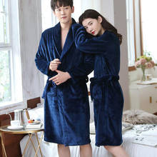 Roupão de dormir masculino bmr11, pijama de flanela para casais, vestido de noite ou robe de banho para mulheres 2024 - compre barato