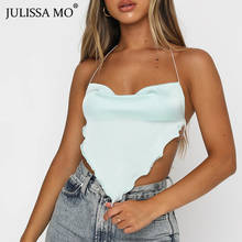 Julissa Mo Satin Backless Bandage Summer Crop Top Women Sleeveless Halter Camisole Sexy Fashion Streetwear Clubwear Tops Female 2024 - buy cheap