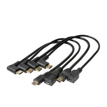 Micro Mini USB кабель 5Pin папа-папа USB 3,1 type C локоть к Mini Micro USB 2,0 OTG адаптер для передачи данных конвертер зарядный кабель 25 см 2024 - купить недорого