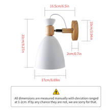 Luminária de parede em madeira, estilo nórdico, minimalista, com interruptor, moderno, para ambientes internos, iluminação e27, 85-285v 2024 - compre barato