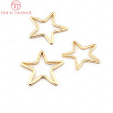 Accesorios de joyería Diy, 20 Uds., 14MM, 24K, en forma de estrella de latón, anillos de conexión, de alta calidad, (33589) 2024 - compra barato