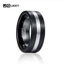 Fashion Classic Tungsten Carbide Ring Black Silver Color Brushed Proposal Engagement Love Ring For Men 2024 - buy cheap