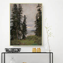 Citon levitan isaak iliich forest floresta pelo lago canvas pintura a óleo da lona imagem moderna decoração da parede casa sala de estar decoração 2024 - compre barato