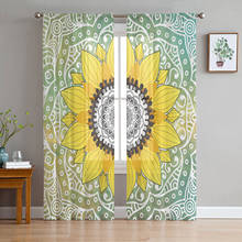 Sunflower Mandala Tulle Sheer Window Curtains for Living Room Bedroom Modern Tulle Voile Curtains Drapes Decoration 2024 - buy cheap