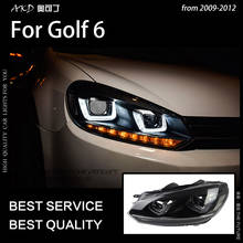 АКД стайлинга автомобилей для VW Golf 6 фары 2009-2012 динамический сигнал Golf6 светодиодный DRL Hid фара ангельский глаз Bi Xenon луч автомобильные аксессуары 2024 - купить недорого