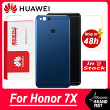 Capa traseira de alta qualidade para huawei honor 7x, capa traseira, vidro de bateria com lente de câmera 2024 - compre barato