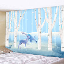 Creative 3D printing lovely deer pattern tapestry wall hanging home decoration living room bedroom wall art large size 2024 - buy cheap