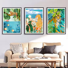 Italian View Jungle Tiger Art Posters and Prints Abstract Plants Fish Wall Art Painting on Canvas Pictures Home Decor No Frame 2024 - buy cheap