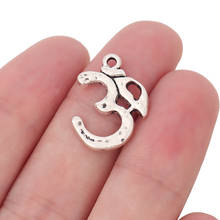 30 x Tibetan Silver Hammered OM AUM Yoga Symbol Charms Pendants Beads for Necklace Bracelet Jewelry Making 22x16mm 2024 - buy cheap