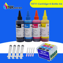 INKARENA 4×100ml Ink + T0711 XL Printer Ink Cartridge For Epson Stylus DX6000 DX6050 DX7000F DX7400 DX7450 DX8400 DX8450 DX9400F 2024 - buy cheap