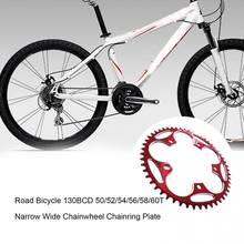 Plato de cadena para bicicleta de carretera, placa de cadena ancha y estrecha, 130BCD, 50/52/54/56/58/60T 2024 - compra barato