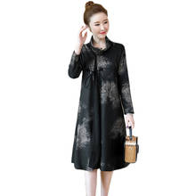 Spring Autumn Large Size Dress Female 2021 New Vintage Casual Long Sleeve Dress For Women Vestidos V373 2024 - buy cheap