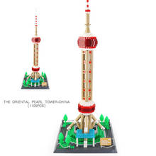 Arquitetura mundialmente famosa china shanghai a pérola oriental radio & torre de tv modelo de blocos de construção brinquedos educativos 2024 - compre barato