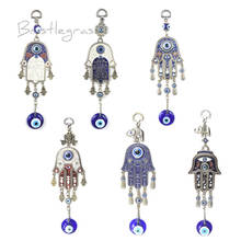 BRISTLEGRASS Turkish Blue Evil Eye Hamsa Hand Car Wall Hanging Pendants Amulets Lucky Charms Blessing Protection Gift Home Decor 2024 - buy cheap