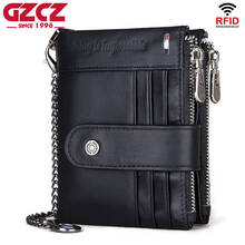 GZCZ 100% Rfid Genuine Leather Wallet Men Crazy Horse Wallets Coin Purse Short Male Money Bag Mini Walet Small Quality Gifts 2024 - buy cheap