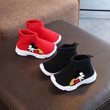 Disney-Zapatillas deportivas de Mickey Mouse para niños y niñas, zapatos informales antideslizantes de suela suave y terciopelo, para correr, para estudiantes 2024 - compra barato