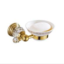 Saboneteira dourada, porta-sabão da moda para banheiro, com sabonete em cerâmica ou cristal, acessório para banheiro 2024 - compre barato