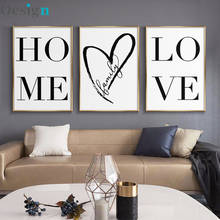 Scandinavian Style Home Love Poster Black and White Canvas Painting  Wall  Pictures  For  Living Room Nordic Decoration Home Art 2024 - buy cheap