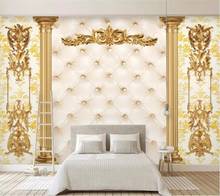 Custom large-size photo Self Adhesive wallpaper 3d mural luxury gold European pattern soft bag living room TV background wall 2024 - buy cheap