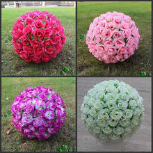 12 дюймов, элегантные искусственные розы, шелковые цветы, целующиеся шарики для рождественских украшений, товары для свадебной вечеринки 2024 - купить недорого