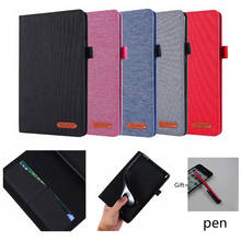 Case for Huawei MediaPad M5 Lite 8 JDN2-W09/AL00 8.0" Slim Flip Stand Cloth PU Leather Funda Cover soft shell + pen 2024 - buy cheap