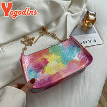 Yogodlns Fashion Dyeing Shoulder Bag Women PU Leather Baguette Bag Designer Lady Armpit Handbag Casual Girls Crossbody Bag Pouch 2024 - buy cheap