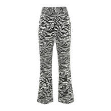 Calça feminina de cintura alta, calça comprida com pantaloma fluxo, calça solta de escritório para mulheres com estampa zebra 2024 - compre barato