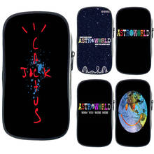 High Qualit Travis Scotts ASTROWORLD Pen Bag Student Novelty Graphic Pencil Case Stationery Bag WISH YOU WERE HERE Makeup Bag 2024 - buy cheap