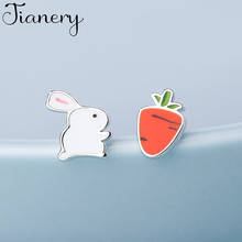 JIANERY Korean Silver Color Rabbit Earrings For Women Christmas Gift Jewelry Brincos Aretes 2024 - buy cheap