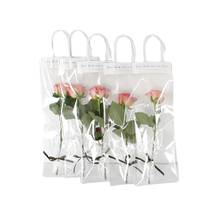 5pcs Transparent PVC Flower Gift Packaging Bags with Handle Bouquet Rose Wrapping Plastic Gift Bags Floral Supplies 2024 - buy cheap