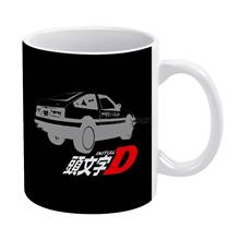 Inicial d branco remake caneca branca canecas de café presente da menina chá xícara de leite canecas anime manga velocidade inicial carros trueno 86 ae86 takumi fu 2024 - compre barato