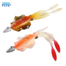 Fishing squid lure octopus lure UV Luminous 10cm/15cm squid jigs with jig hook sea fishing wobble bait for bass pike soft bait 2024 - buy cheap