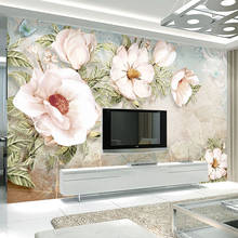 Европейский стиль 3D винтажная картина маслом цветы обои Гостиная ТВ диван спальня домашний декор фоновые настенные наклейки фрески 2024 - купить недорого