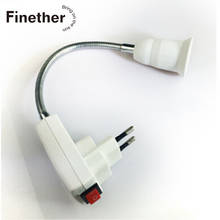E27 20CM AC 100 - 240V Flexible Lamp Holder Light Lamp Bulb Holder White Flexible Converter On/Off Switch Adapter Socket CN Plug 2024 - buy cheap