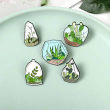 Fashion Cactus Aloe Potted Plant Brooches Metal Enamel Pin Cartoon Cactus Badges Backpack Coat Lapel Pins Jewelry Accessories 2024 - buy cheap