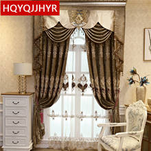 European style luxury villa chenille embroidered curtains for living room brown high quality curtains for bedroom hotels 2024 - buy cheap