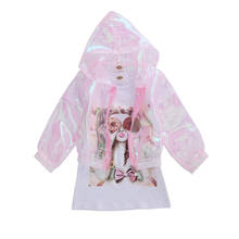 New Children Girls Set Clothes Summer Kids Hooded Jacket+Short Sleeve Shirt Dress 2Pcs Outfits 2024 - buy cheap