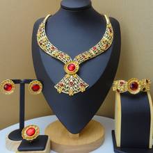 Yuminglai  Red Rhinestone  Jewelry Sets for Women Dubai Costume Jewelry  FHK9438 2024 - buy cheap