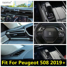 Perilla de palanca de cambios para coche, accesorio de fibra de carbono con tapa de salida de aire acondicionado, embellecedor Interior, para Peugeot 508 2019 - 2021 2024 - compra barato