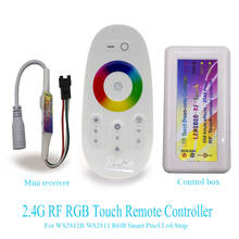Controle remoto de toque rf 2.4g para ws2812b ws2811 sk6812, rgb, cores completas, endereços, faixas led de pixel inteligente 2024 - compre barato