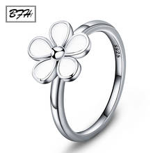 Bfh 2019 nova moda anéis de casamento anéis de afirmação para as mulheres geométrica flor cor prata noivado amor anel jóias do vintage 2024 - compre barato